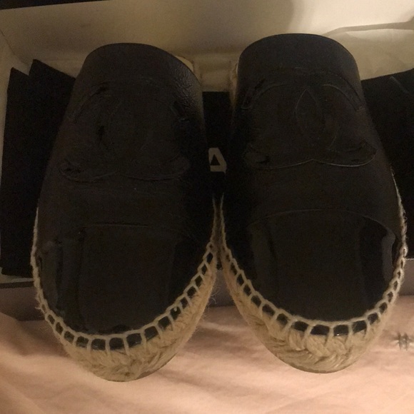 Chanel Black Espadrilles slides - Picture 6 of 12